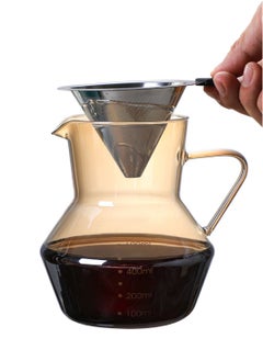 اشتري Pour Over Coffee Maker Set With Stainless Steel Filter, 400ml في السعودية