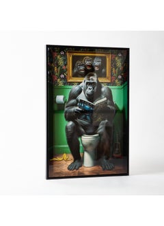 Buy Ersel Reading Gorilla Framed Picture 40 x 60 x 2.5 cm in Saudi Arabia