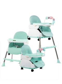 Buy 4 In 1 Nora Convertible High Chair For Kids With Adjustable Height And Footrest Baby Toddler Feeding Booster Seat With Tray Safety Belt Kids High Chair For Baby 6 Months To 4 Years Green in UAE