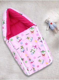 Buy Plush and Soft Baby Sleeping Bag  with  Zipper Closure– Breathable, Cushioned– Perfect for Newborns and Infants, 0M+, Baby Sleeping Bed of 32-inch X 18-inch X 4-inch Size (Pink), Pack of 1 in UAE