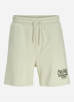 Buy Logo Print Relaxed Fit Shorts with Drawcord in Saudi Arabia