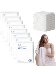 اشتري 8 PCS Travel Disposable Towels Set,Portable Thicken Bath Towels Individual Packing Soft Cotton Hair Drying Towels Comfortable,Large Strong Absorption Clean Towels for Bath Hotel Spa Camping في السعودية