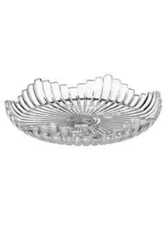 Buy A multi-use glass serving dish for sweets, fruits and nuts size 30 cm in Saudi Arabia