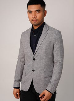 Buy Men’s Autumn Blazer Long Sleeves two Buttons– Mid Grey Melange in UAE