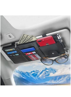 اشتري Car Sun Visor Storage Bag, Zippered Storage Bag and Eyeglass Frame, Id Storage Pocket, for Men and Women Most Suv Car Interior Accessories في الامارات