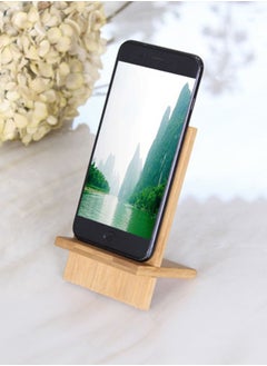 اشتري LINGWEI Bamboo Mobile Stand Beige في الامارات