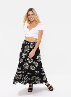 Buy Floral Print Midi Skirt in UAE