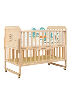 اشتري Wood Frame Baby Double Decker Crib Bed With Wheels, 102 X 60 X 90 CM في الامارات