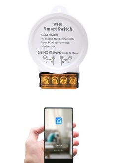 اشتري 30A Smart Power WiFi Smart Switch, DIY Wireless Remote Control Module with Smart Life App，Voice Control, Compatible with Echo and Google Home,Timer Function(White) في السعودية