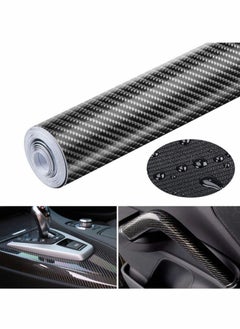 Buy Car Sticker Textured 6D Carbon Fibre Vinyl Self-Adhesive Waterproof Bubble-Free, Suitable Decoration for Diy Appearance & Interior of Motorcycles Computers Cars, Black, 300 x 30 cm in Saudi Arabia