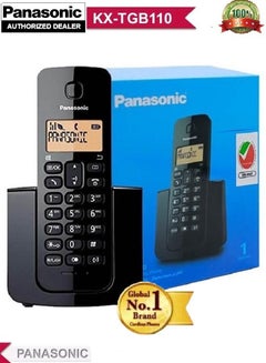 Buy Panasonic KX-TGB110 Digital Cordless Landline Telephone With Caller ID Black in Saudi Arabia