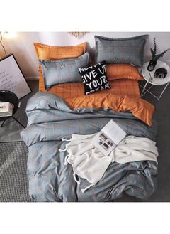 Buy Single Size 4-Piece Bedding Set Modern Style Meticulously Crafted from Premium Cotton Material Include a Duvet Cover 2 Pillowcases and a Fitted Sheet to Elevate Your Bedroom's Aesthetic Appeal in UAE