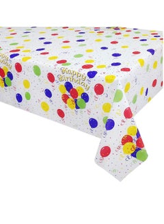 Buy Tablecloth for Rectangle Tables Balloons Plastic Disposable Party Table Covers for Birthday Parties Fine Dining Decor 137 x 274cm in UAE