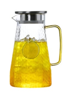 Buy Glass Carafes Glasses Water Jug Container Water Pitcher With stainless steel cover 1.7L in UAE