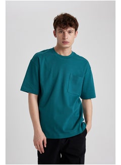 Buy Man Oversize Fit Crew Neck Short Sleeve Knitted T-Shirt in Egypt