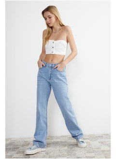 اشتري Blue Low Waist Wide Leg Jeans TWOSS24JE00071 في مصر