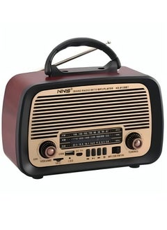 Buy Radio NS-8128BT Wireless Rechargeable Radio Fm Classsic in Saudi Arabia