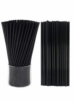 اشتري 8.3 Inches (About 21cm) Plastic Straws, Disposable Degradable Straws (500 PCS,In Bulk, Black) في السعودية