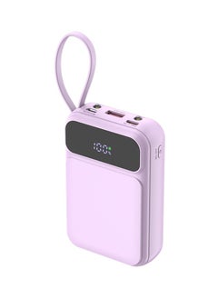 Buy WST 10000mAh Powerbank, SCP 22.5W Fast Charging Output, Intelligent Digital Display, Come with 4 Built-in-cables, 3Inputs & 5Outputs Ports, Emergency LED Light - Purple in UAE