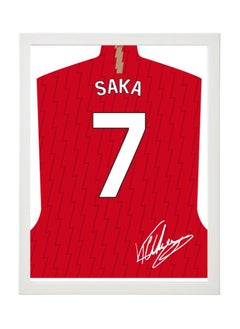 Buy Bukayo Saka Arsenal Autographed Jersey Poster with Frame 30x40cm in UAE