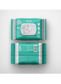 Buy Wet wipes without perfume with aloe vera extract and vitamin E with moisturizer, 120 wipes in Saudi Arabia
