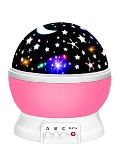 Buy Baby Night Lights Moon Star Projector 360 Degree Rotation 4 LED Bulbs 8 Color Changing Light Romantic Night Lighting Lamp Unique Gifts for Birthday Nursery Women Children Kids Baby Pink in UAE