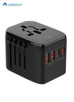 Buy Universal Travel Adapter Worldwide,International Wall Charger AC Plug Adaptor with 2 USB-C PD and 2 USB-A QC Ports,Supports PD20W Fast Charging,All in One Power Adapter USA to Europe UK EU AUS in Saudi Arabia