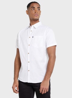 Buy Thomas Scott Men White Slim Fit Casual Sustainable Shirt in Saudi Arabia