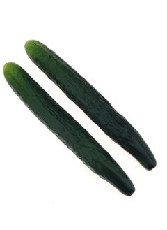 اشتري 2Pcs Soft PU Artificial Cucumber Fake Vegetables Decorative Vegetable Model Cabinet Food Display Lifelike Shopping Mall Home Decor DIY Accessories Shooting Photography Props في السعودية