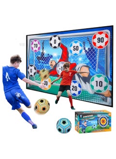 Buy Kids Soccer Ball, Outdoor Soccer Ball Game for Kids and Adults, Soccer Ball Set with 1 Flannel Soccer Goal, 2 Soccer Balls, 4 Sticky Hooks, 4 Black Ribbons and 2 Ground Stakes in Saudi Arabia