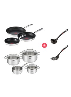 اشتري Tefal 12 piece cookware set Duetto Plus Pots and Pans set With Slotted Spatula and Ladle High Quality Stainless Steel Induction Cooker Compatible For All Types Of Stoves في الامارات