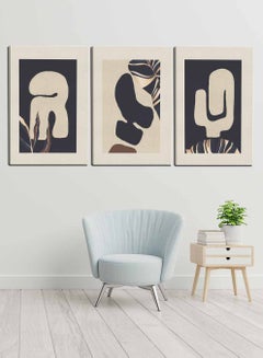 Buy Set Of 3 Framed Canvas Wall Arts Stretched Over Wooden Frame, Abstract Paintings, For Home, Living Room, Office Decor in Saudi Arabia