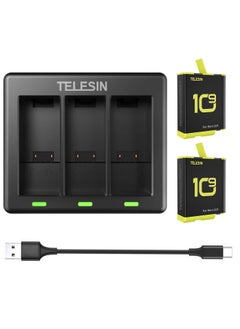 اشتري TELESIN 2 Pack Battery and 3 Channel Charing Dock for GoPro HERO10 HERO9 في الامارات