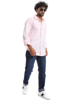 Buy Plain Pattern Long Sleeves Buttons Down Shirt _ Rose Pink in Egypt