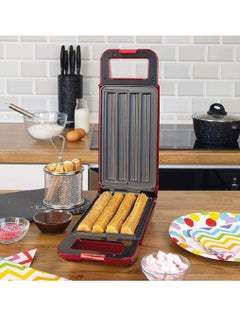 Buy Churro Maker Freshly bakes up to 4 churros at a time Without oil Easy-to-clean non-stick plates 750 watts Heats up in approximately 2 minutes Cool touch safety locking handles in Saudi Arabia