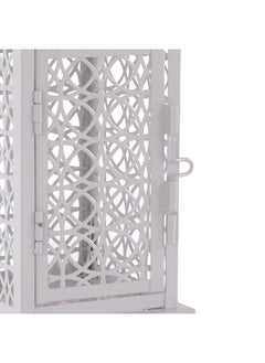 اشتري Aayat Metal Lantern 9X9X22Cm- White في الامارات