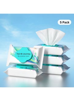 اشتري Ultra Soft Wet Wipes- Hypoallergenic and Fragrance-Free Wet Wipe Paper - Baby Cleansing Wipes for Sensitive Skin 150x200mm (200 Sheets/ 5 Pack) في الامارات