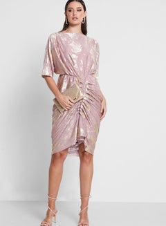Buy Printed Ruffle Detail Dress in UAE