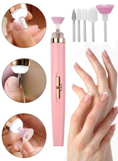 Buy Electric Rechargeable Professional Nail File Shaper Grinder Buffer Gel Nail Polish Remover with 5 Nail Careheads Manicure Pedicure Tools in UAE