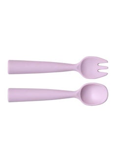 Buy Spoon & Fork Set for Kids 14.3x3.3 cm Baby Pink in UAE