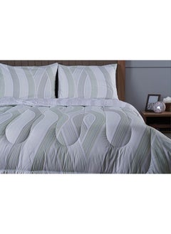 Buy Brushstroke 3-Piece Comforter Set 240X260Cm Green in UAE