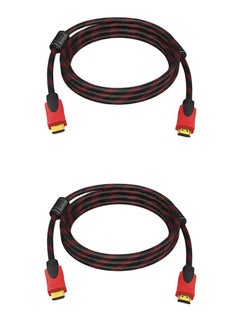 اشتري 2-Piece HDMI to HDMI cable 1.5mtr red/black في السعودية