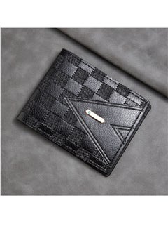 Buy Men's Wallet, Short Business Wallet, Middle-aged And Young People, Horizontal Style, Light Luxury, Multiple Card Slots, Black in Saudi Arabia