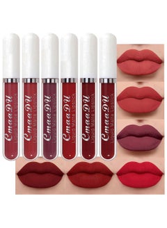 Buy 6 Pcs Lip Gloss Set Liquid Matte Lipstick Lip Stain Makeup Set For Women Deep Dark Red 24 Hours Lipstick Long Lasting Lipgloss Portable Multi Use Lipstick Liquid Set in UAE
