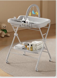 Buy Water-Proof Baby Changing Table with Wheels, Foldable Adjustable Height Diaper Changing Tables with Changing Pad & Storage Rack Diaper Station for Newborn Baby and Infant in Saudi Arabia