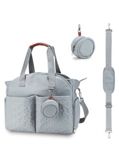 Buy SYOSI Multifunctional Baby Changing Bag, Large Capacity Waterproof Tote Bag, Satchel Messenger Bag Portable Travel Diaper Bag with Pacifier Bag, Light Blue in UAE