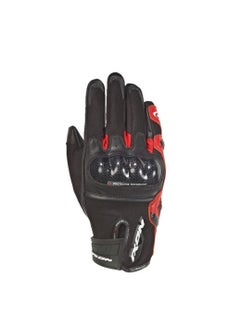 اشتري Ixon RS Rise Air MS Leather/Text Gloves - Black/Red-Small في الامارات