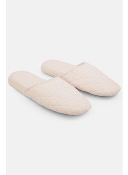 اشتري Women Slip On Quilted Home Slippers, Light Pink في السعودية