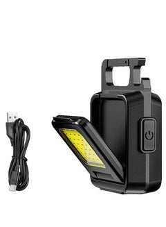 Buy Mini COB Work Light Rechargeable Cob Keychain Light with Retractable Keychain Collapsible Bracket Carabiner Pocket Magnetic COB Light for Night Running Camping Fishing in Saudi Arabia