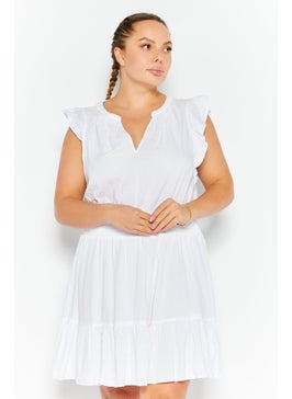 Buy Women Plain Mini Dress, White in UAE